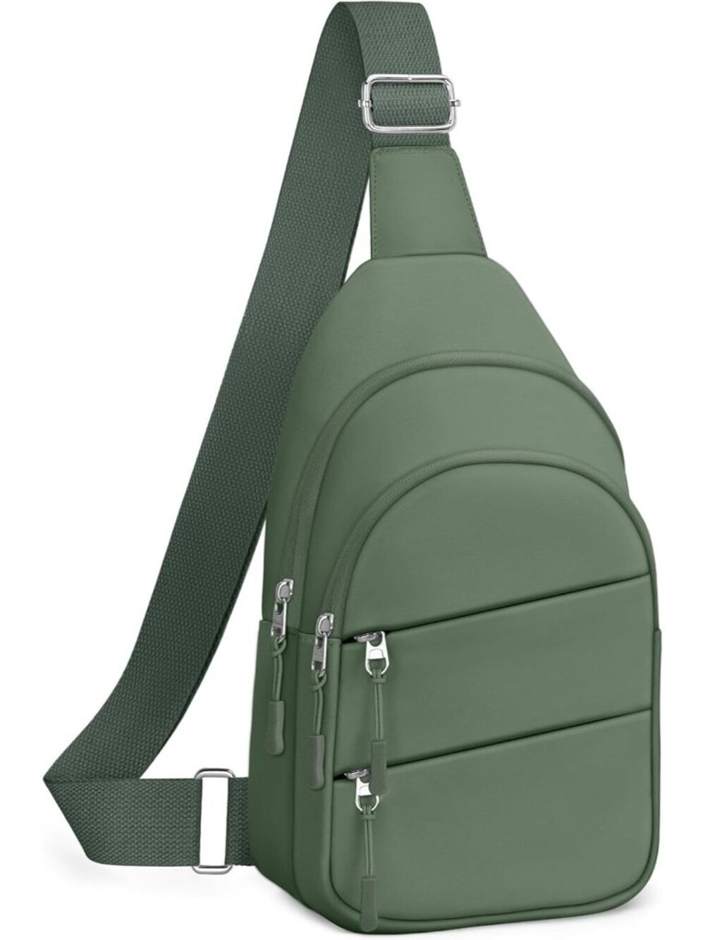 Women's Sage Green Lightweight Small Hiking Sling Outdoors Travel Crossbody Bags